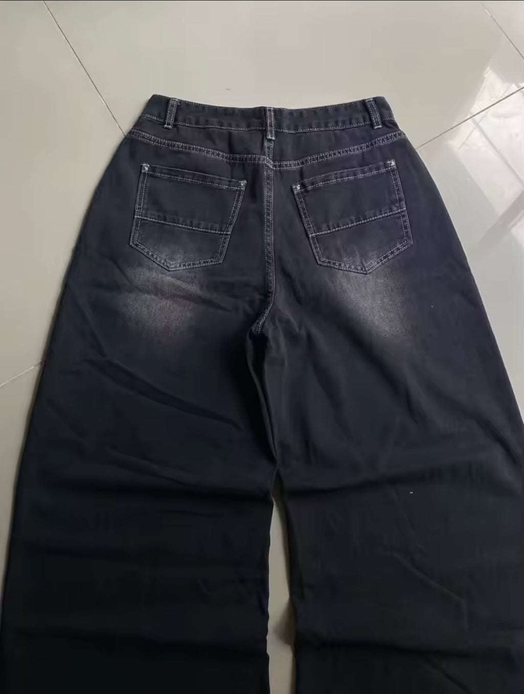 Jaded London Washed Black Baggy Jeans with Heavy Distressing